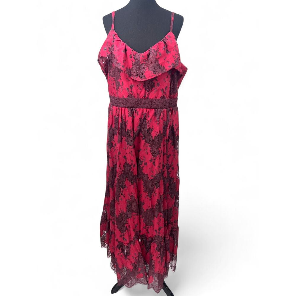New Torrid | 2X 18-20 | Lace Two Tones Lace Tiered Maxi Dress Ruffle Long - Picture 2 of 7